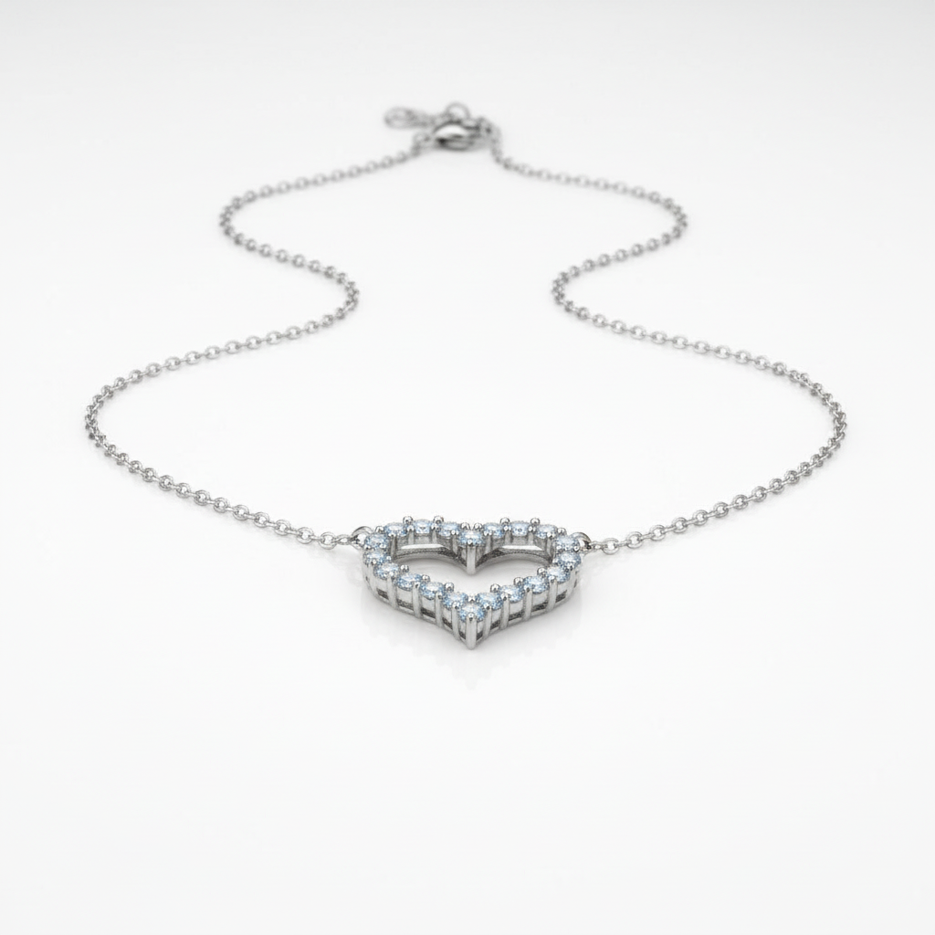 Heart Design Moissanite Necklace