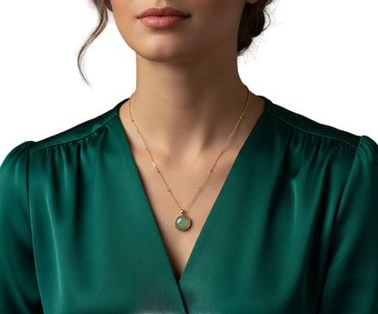 Natural Jade Water Drop Pendant Necklace