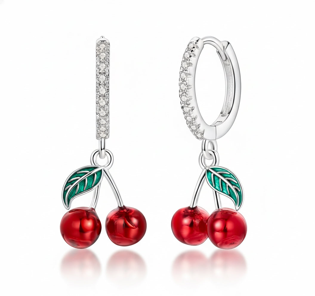 Sweet Cherry Sparkle Earrings