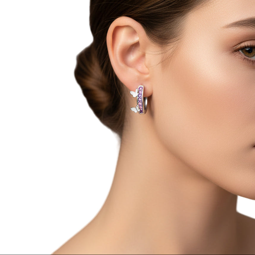 Elegant Butterfly Hoop Earrings