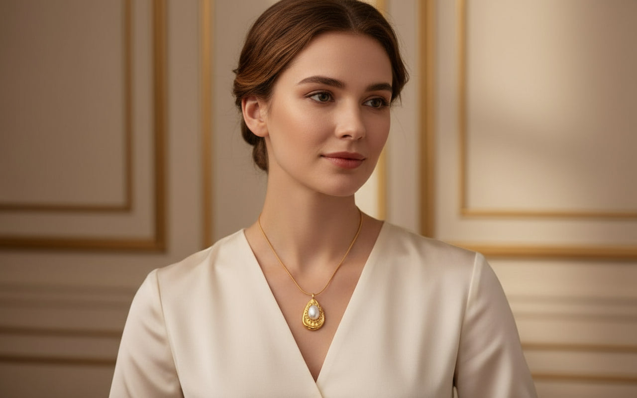 Gold Pearl Necklace