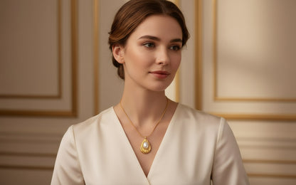 Gold Pearl Necklace