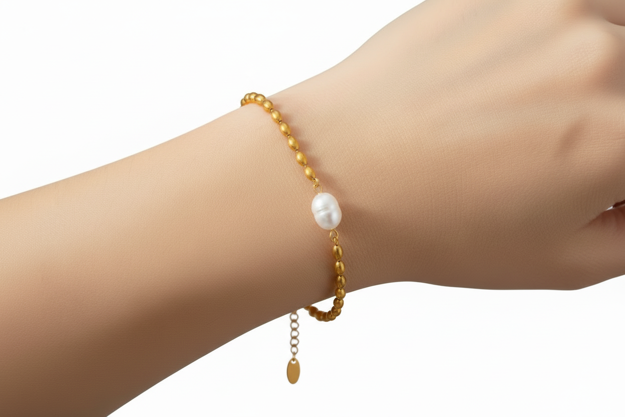 Gold Freshwater Pearl Bracelet