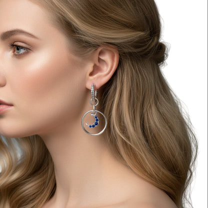 Celestial Mismatched Moon & Star Hoop Earrings