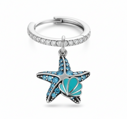 Silver Ocean Starfish & Shell Earrings