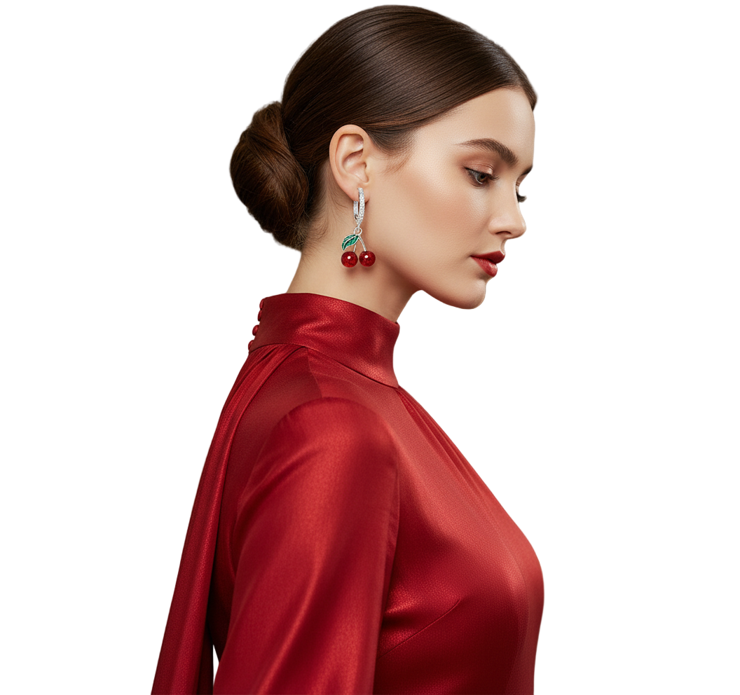 Sweet Cherry Sparkle Earrings
