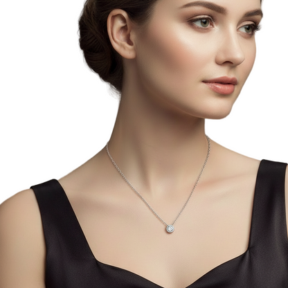 Mini Moissanite Solitaire Necklace