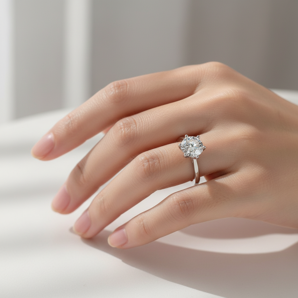Classic Moissanite Solitaire Ring