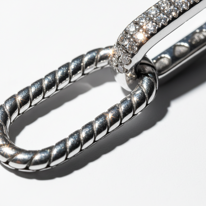 Silver Double U-Shaped Drop Earrings