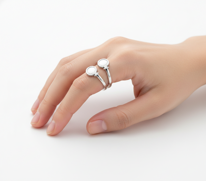 Silver Triple Dot  Ring