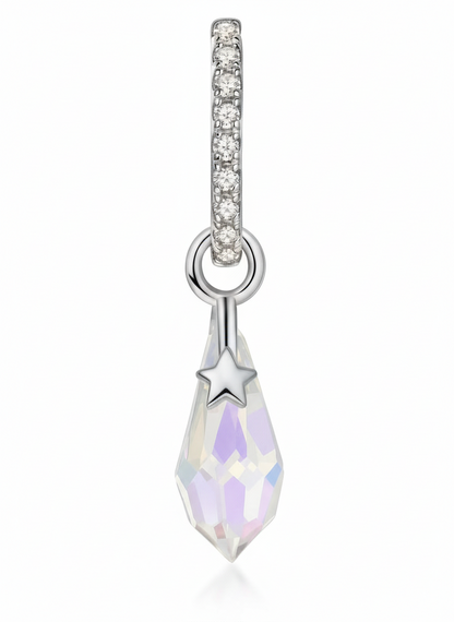 Silver Star Drop Earrings
