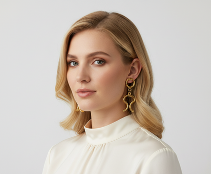 Sculptural Gold Drop Earrings