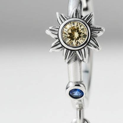 Sun & Moon Silver Earrings