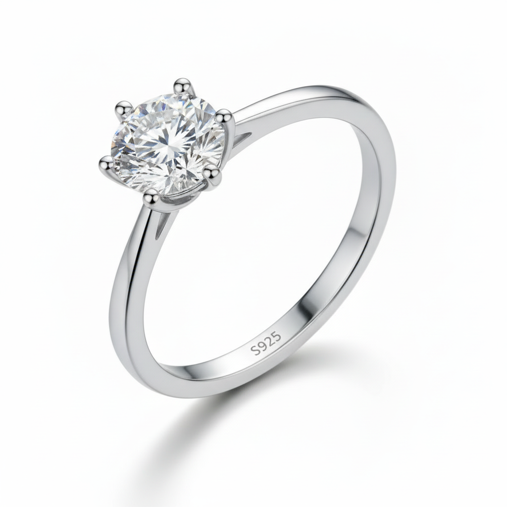 Classic Moissanite Solitaire Ring