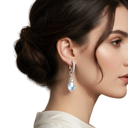 Silver Star Drop Earrings