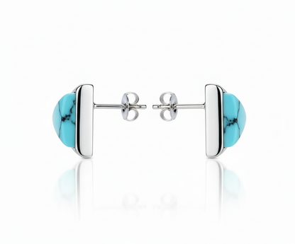 Minimalist Blue Triangle Stud Earrings