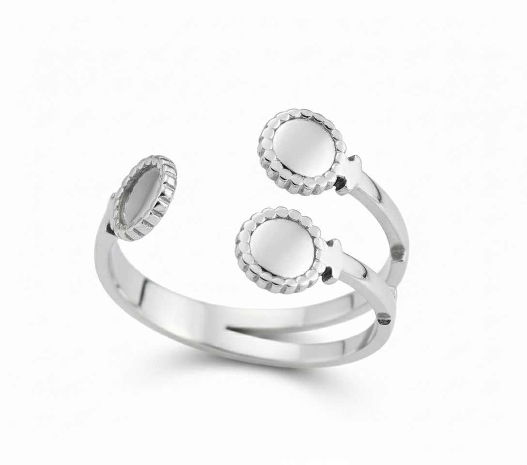 Silver Triple Dot  Ring