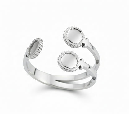 Silver Triple Dot  Ring