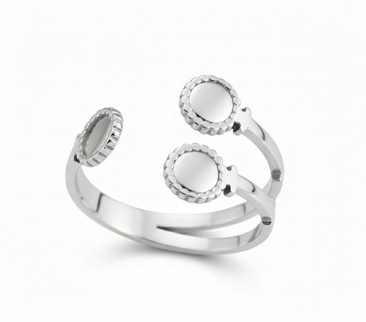 Silver Triple Dot  Ring