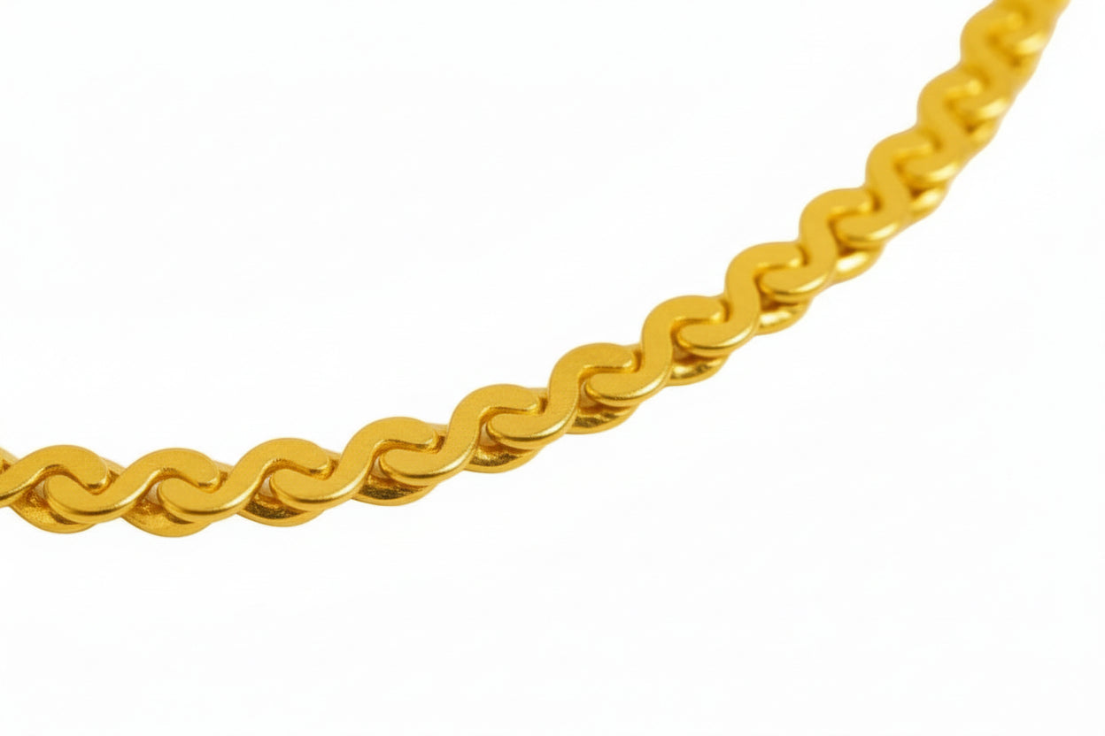 Gold Flat Snake Chain Necklace