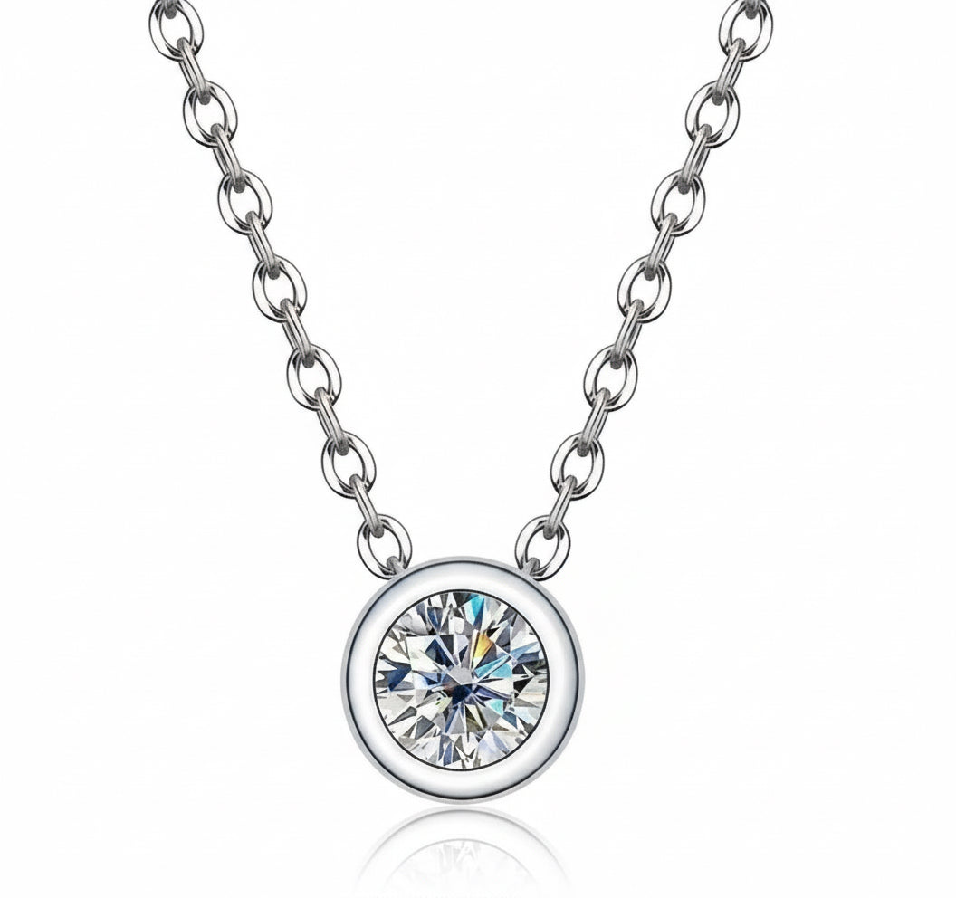 Mini Moissanite Solitaire Necklace