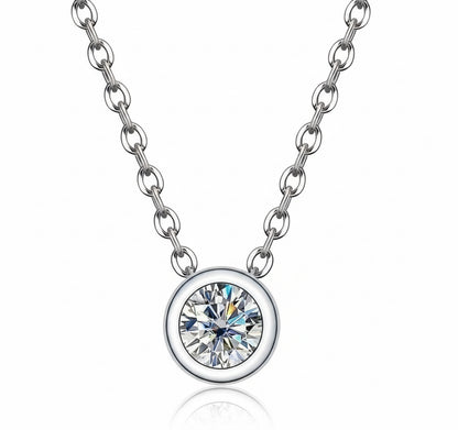 Mini Moissanite Solitaire Necklace