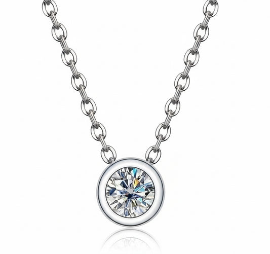 Mini Moissanite Solitaire Necklace