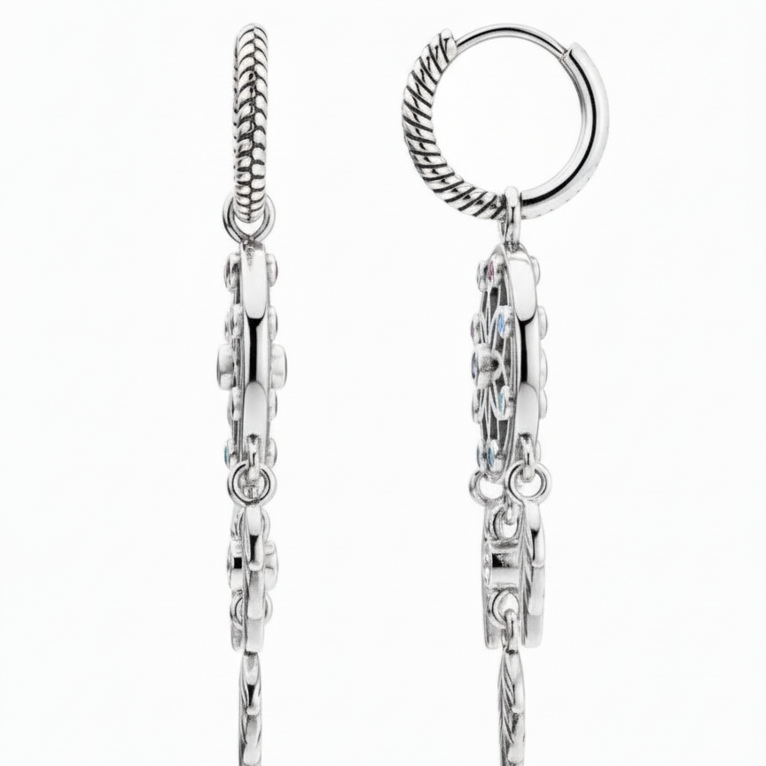 Dreamcatcher Hoop Dangle Earrings