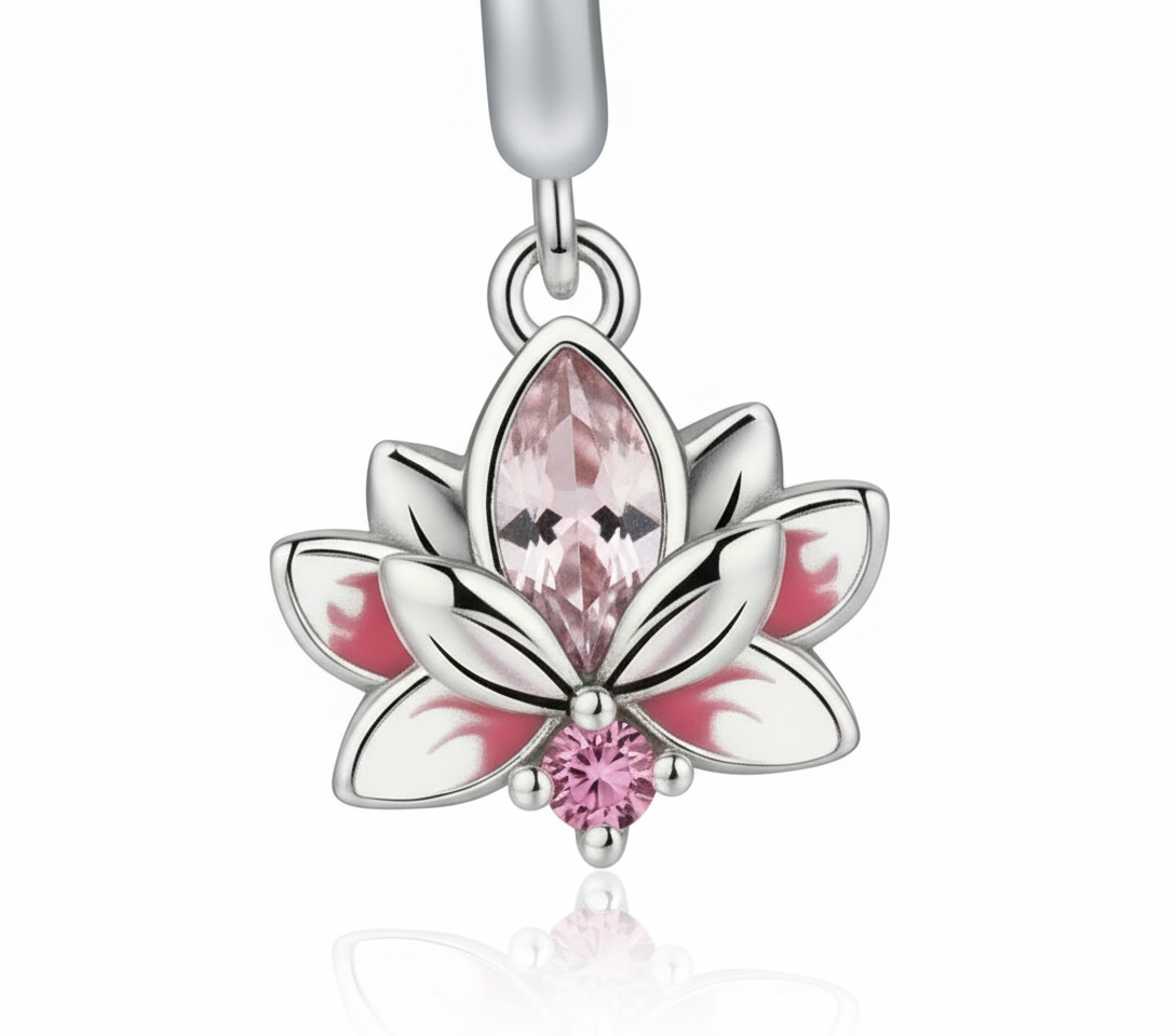 Silver Lotus Blossom Earrings