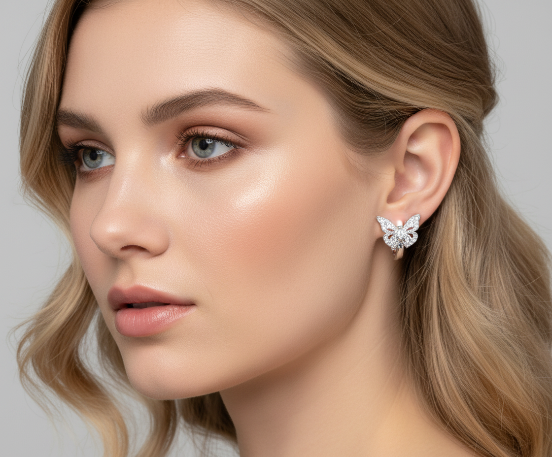 Silver Butterfly Earrings
