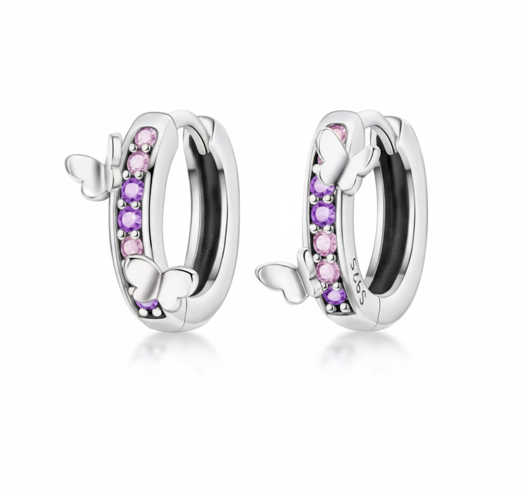 Elegant Butterfly Hoop Earrings