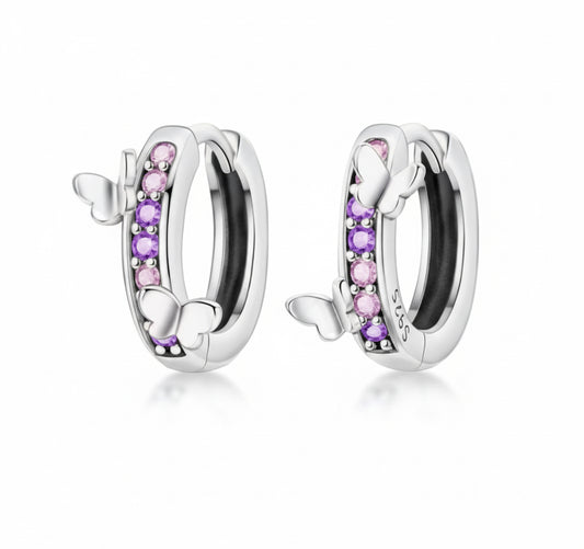 Elegant Butterfly Hoop Earrings