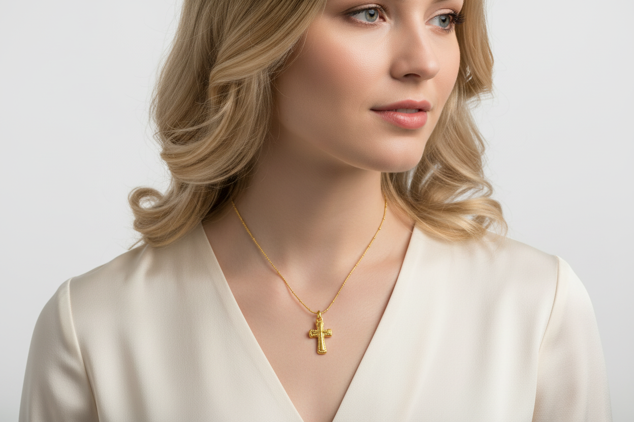 Gold Cross Pendant Necklace