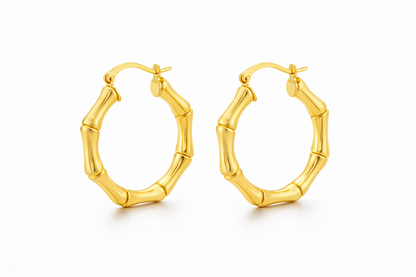 Gold Textured Hoop Earrings