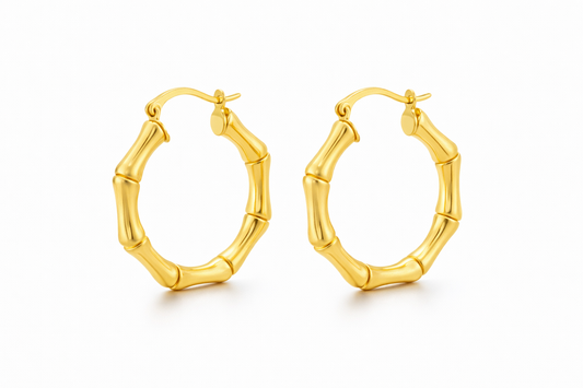 Gold Textured Hoop Earrings