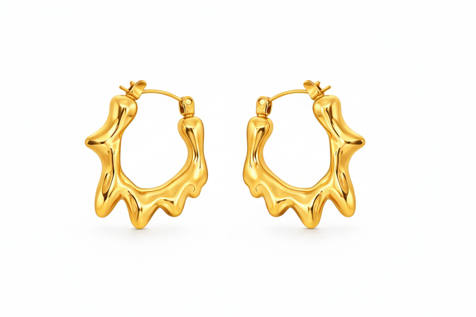 Dripping Gold Hoop Earrings