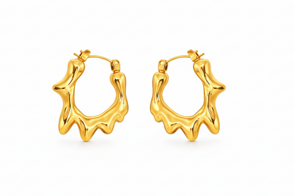 Dripping Gold Hoop Earrings