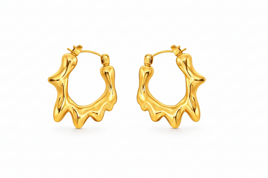 Dripping Gold Hoop Earrings