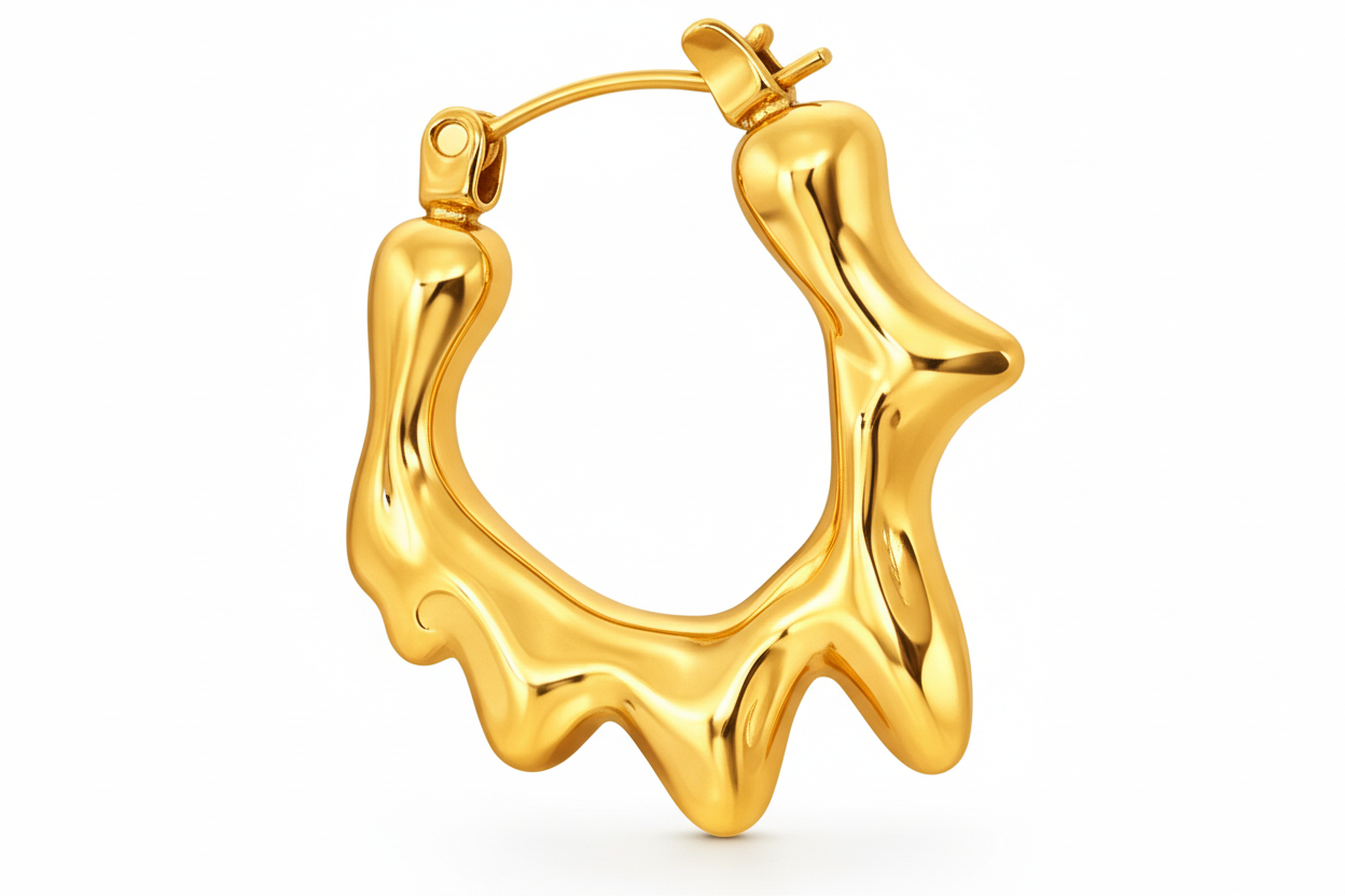 Dripping Gold Hoop Earrings