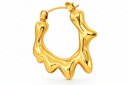 Dripping Gold Hoop Earrings