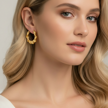 Geometric Gold Hoop Earrings