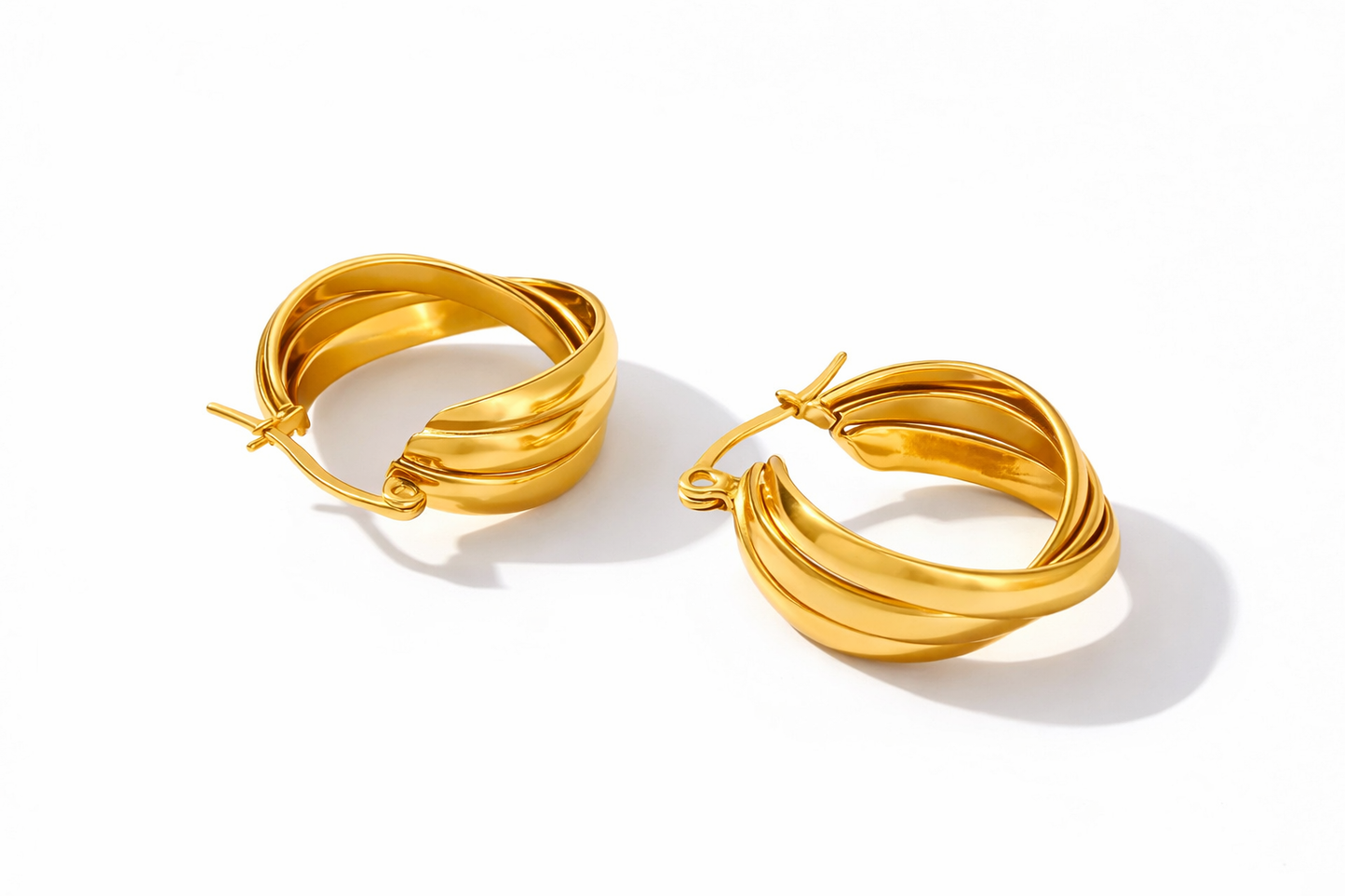 Twist Gold  Hoop Earrings