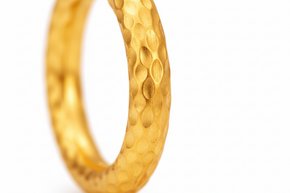 Gold Textured Beaded Hoop Earrings