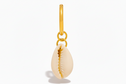 Shell Drop Huggie Earrings