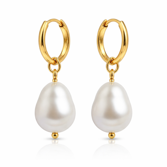 Freshwater Pearl Huggie Earrings