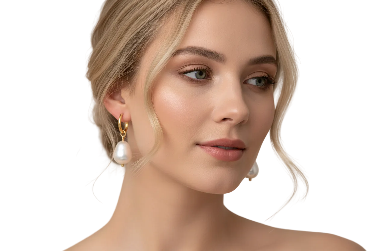 Freshwater Pearl Huggie Earrings