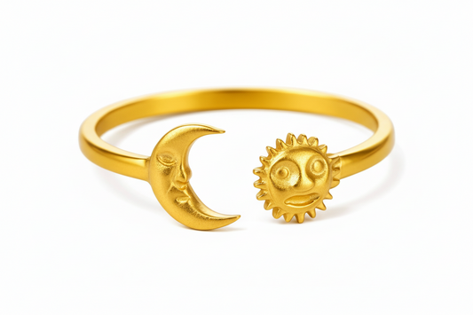 Gold Sun & Moon Ring