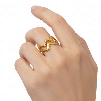 Gold Wave Ring