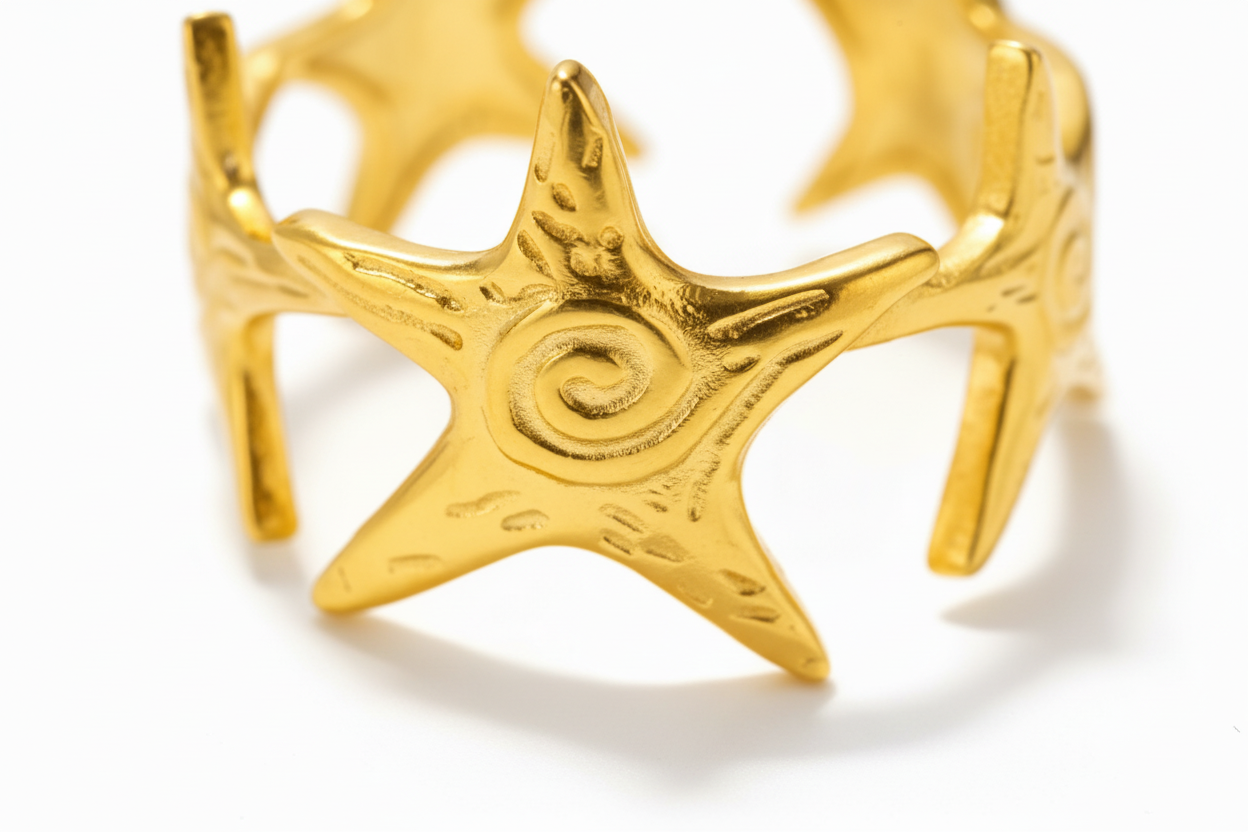 Gold Star Open Ring