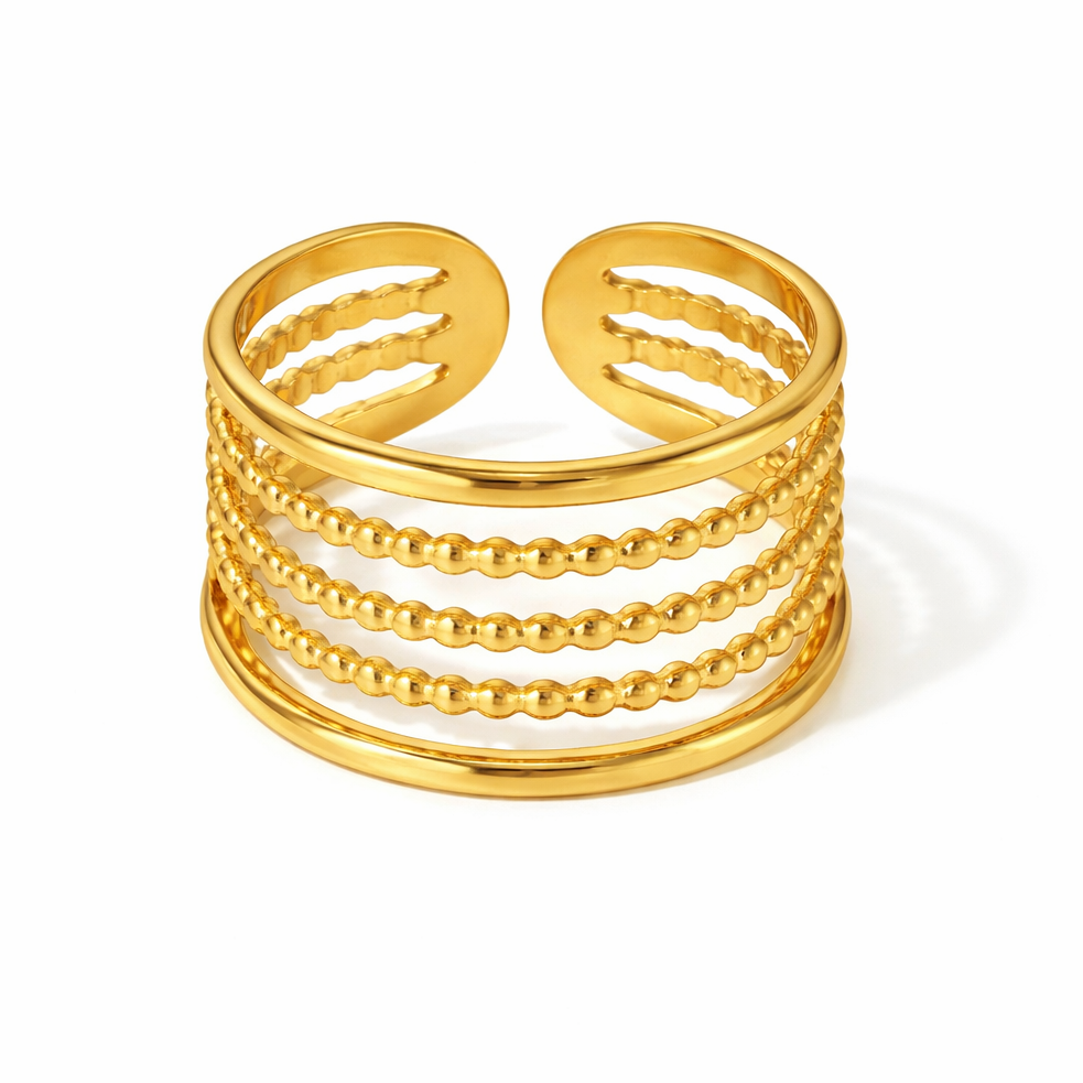 Multi-Row Gold Statement Ring